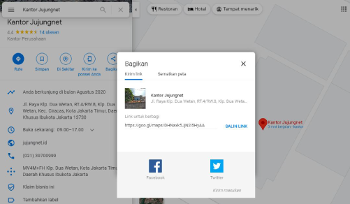 Share Lokasi Web Browser